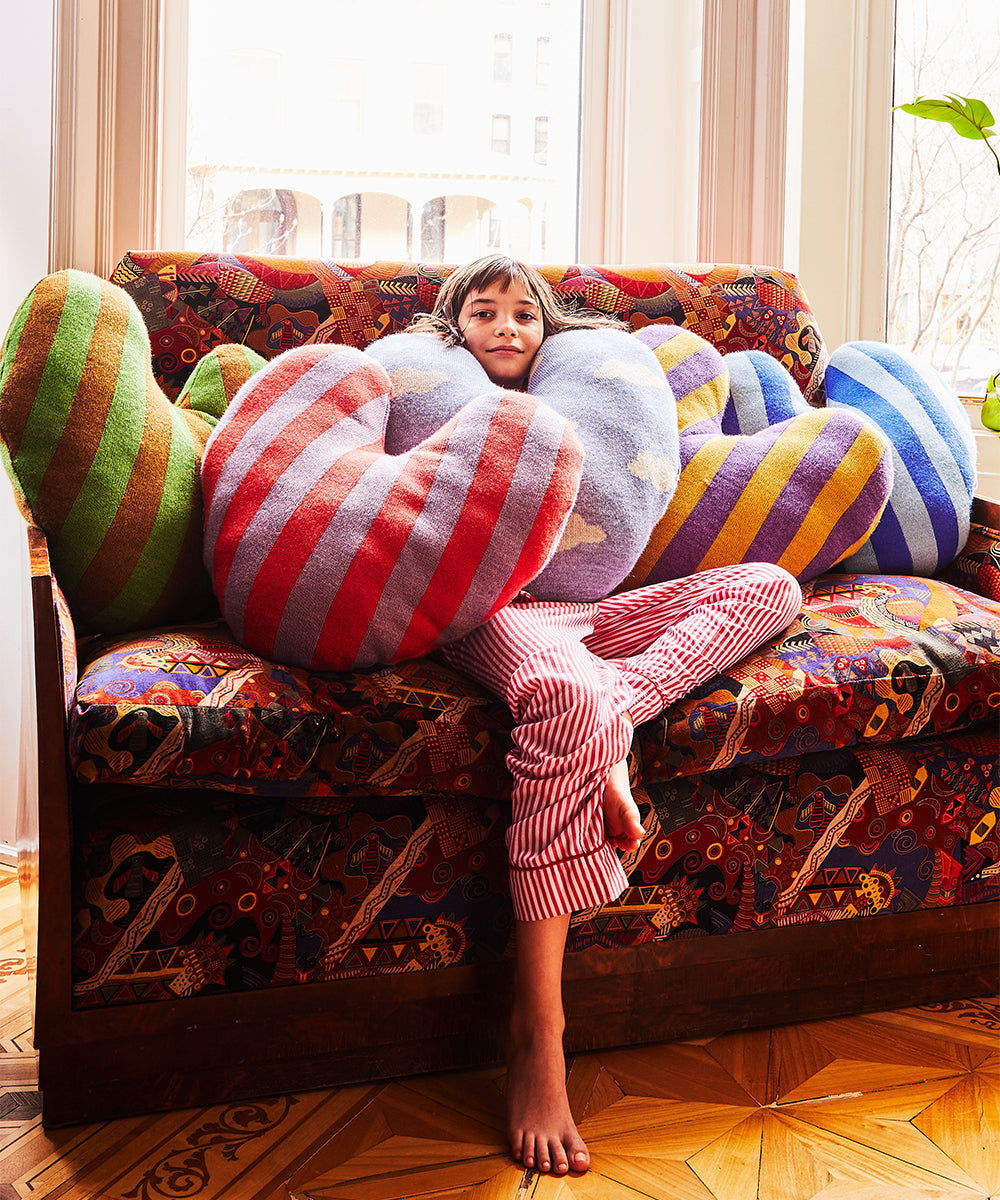 Striped Heart Pillow